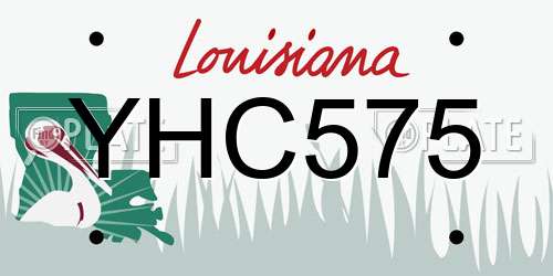 YHC575 Louisiana License Plate