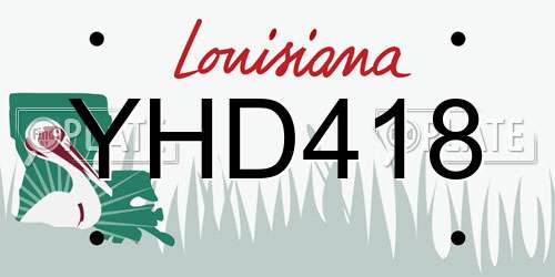 YHD418 Louisiana License Plate