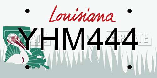 YHM444 Louisiana License Plate