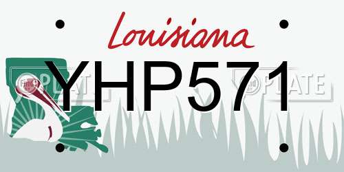 YHP571 Louisiana License Plate