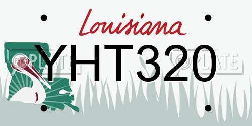 YHT320 Louisiana License Plate