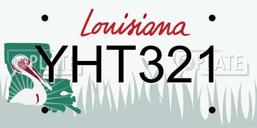 YHT321 Louisiana License Plate