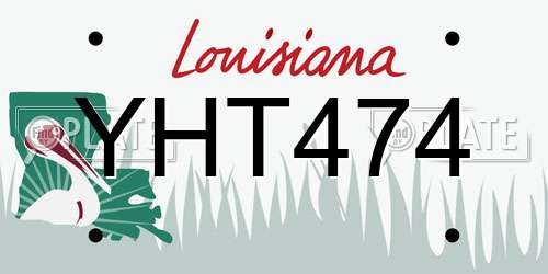 YHT474 Louisiana License Plate