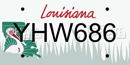 YHW686 Louisiana License Plate