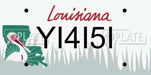 YI4I5I Louisiana License Plate