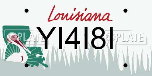 YI4I8I Louisiana License Plate