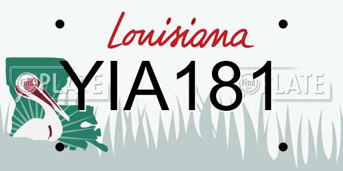 YIA181 Louisiana License Plate