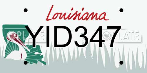 YID347 Louisiana License Plate