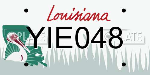 YIE048 Louisiana License Plate