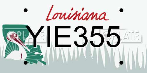 YIE355 Louisiana License Plate