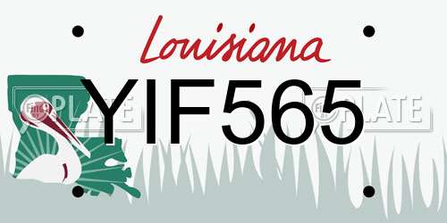 YIF565 Louisiana License Plate