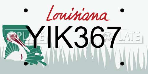 YIK367 Louisiana License Plate