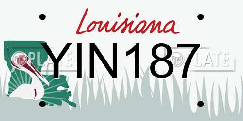 YIN187 Louisiana License Plate