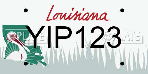 YIP123 Louisiana License Plate