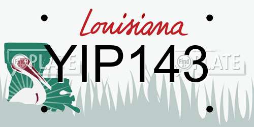 YIP143 Louisiana License Plate