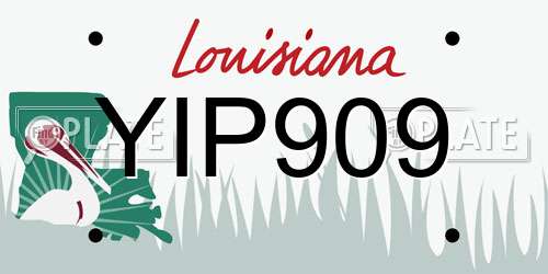 YIP909 Louisiana License Plate