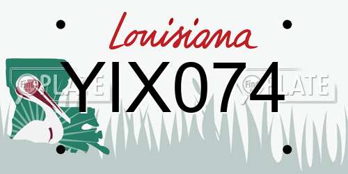 YIX074 Louisiana License Plate