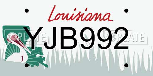 YJB992 Louisiana License Plate