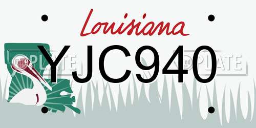 YJC940 Louisiana License Plate