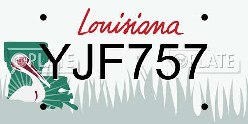 YJF757 Louisiana License Plate