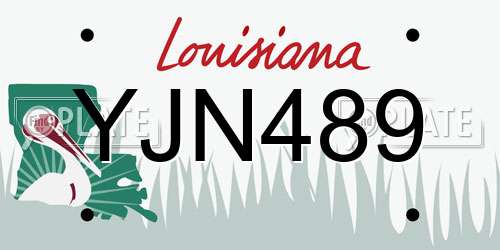 YJN489 Louisiana License Plate