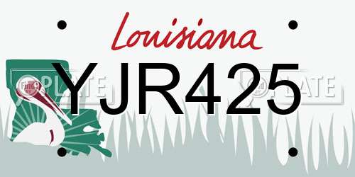 YJR425 Louisiana License Plate