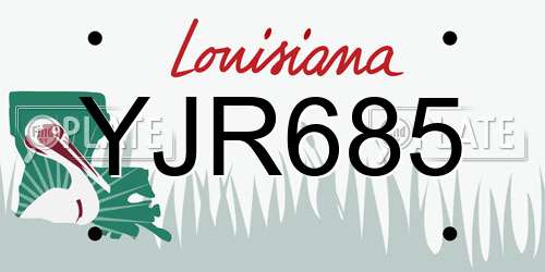 YJR685 Louisiana License Plate