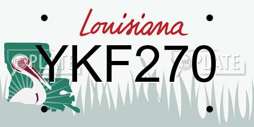 YKF270 Louisiana License Plate