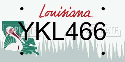 YKL466 Louisiana License Plate