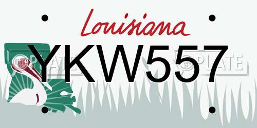 YKW557 Louisiana License Plate