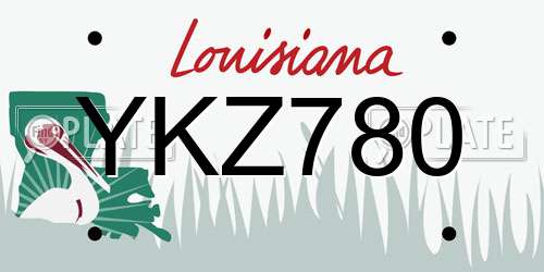 YKZ780 Louisiana License Plate