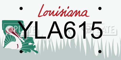 YLA615 Louisiana License Plate