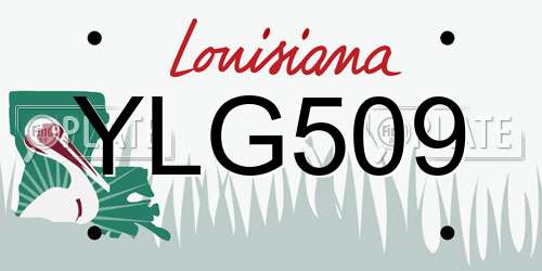 YLG509 Louisiana License Plate