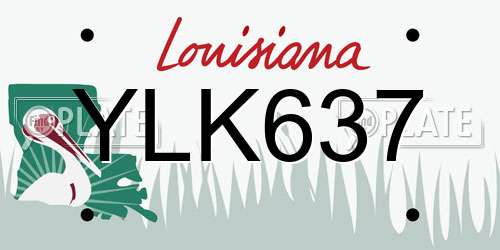 YLK637 Louisiana License Plate
