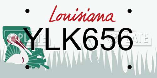 YLK656 Louisiana License Plate