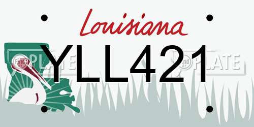 YLL421 Louisiana License Plate