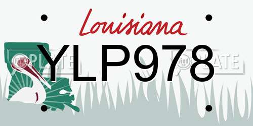 YLP978 Louisiana License Plate