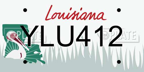 YLU412 Louisiana License Plate