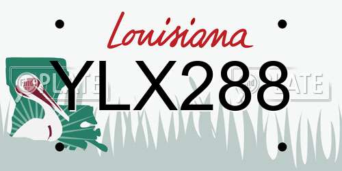 YLX288 Louisiana License Plate