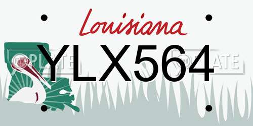 YLX564 Louisiana License Plate