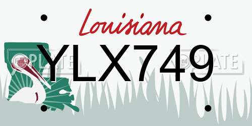 YLX749 Louisiana License Plate
