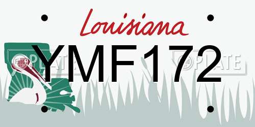 YMF172 Louisiana License Plate