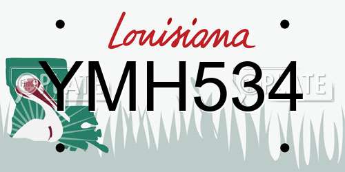 YMH534 Louisiana License Plate