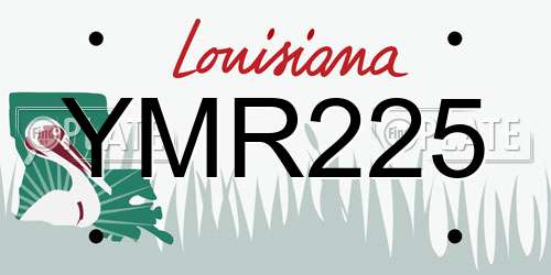 YMR225 Louisiana License Plate