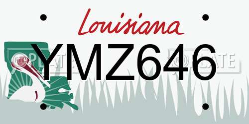 YMZ646 Louisiana License Plate