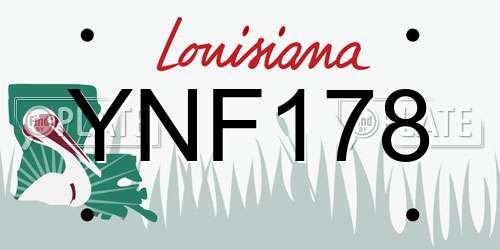 YNF178 Louisiana License Plate