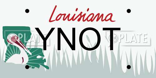 YNOT Louisiana License Plate