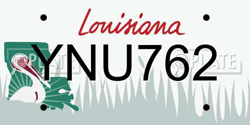 YNU762 Louisiana License Plate