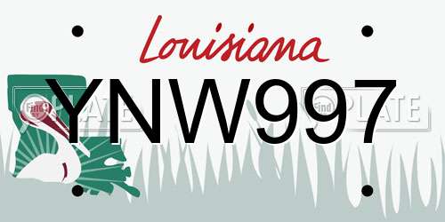YNW997 Louisiana License Plate