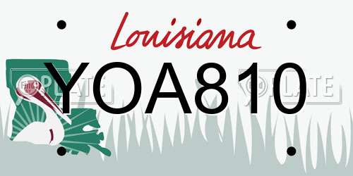 YOA810 Louisiana License Plate